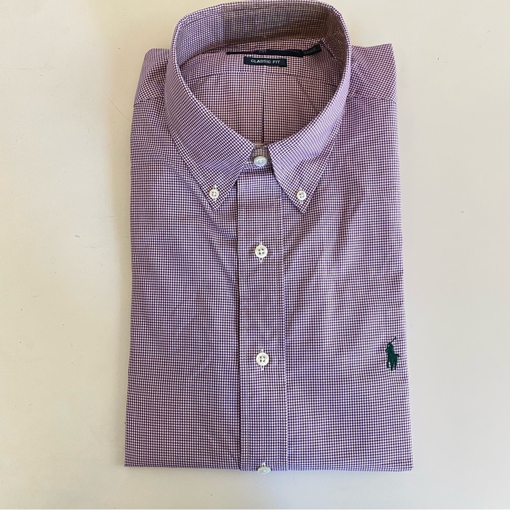 Ralph Lauren Men's Purple Checkered Shirt 16.5-32/33